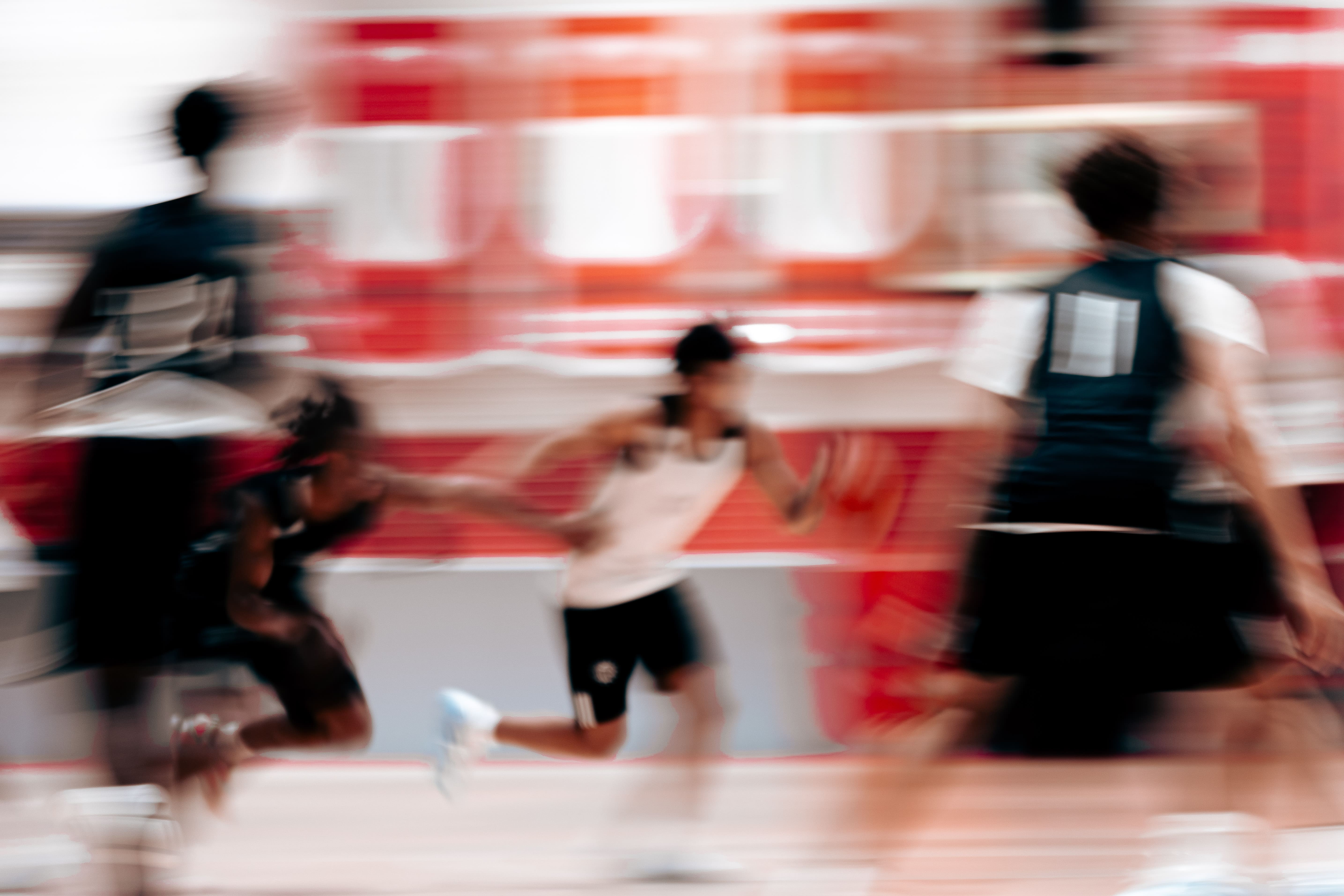 Fast-paced scrimmage with motion blur